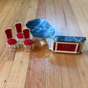 60s IDEAL Petite Princess Fantasy Furniture Dollhouse Dining Room Pieces